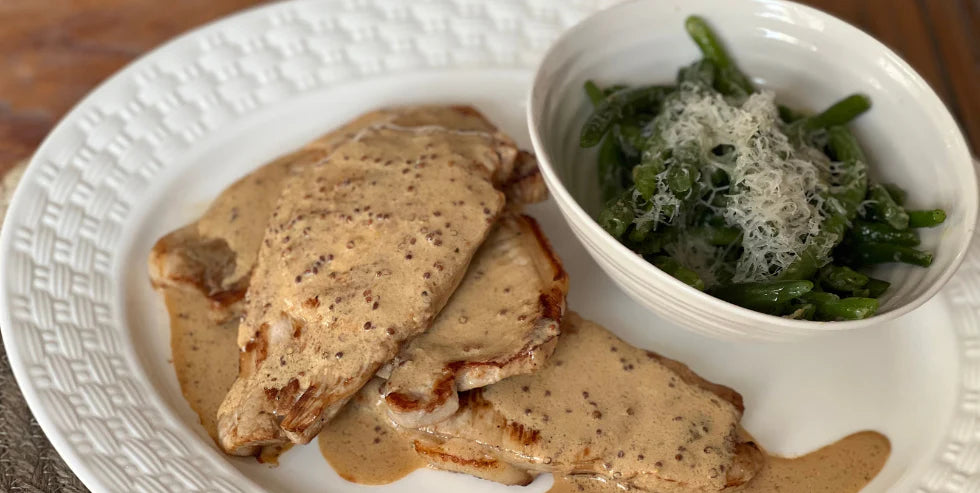 Pork with Creamy Mustard Sauce