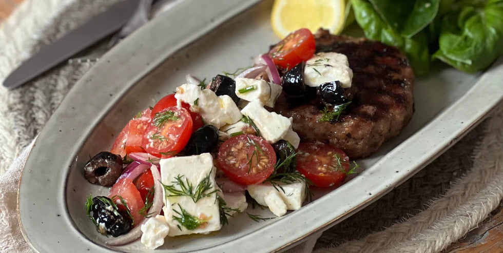 Lamb, Greek Salad & Broccoli