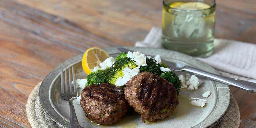 Lamb Koftas with Broccoli & Feta