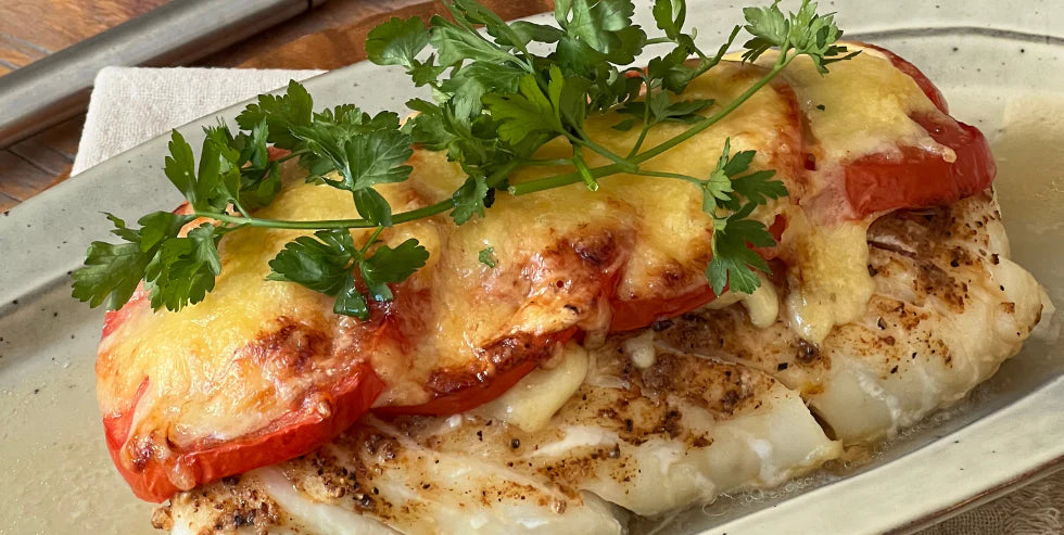 Tomato & Garlic Baked Cod